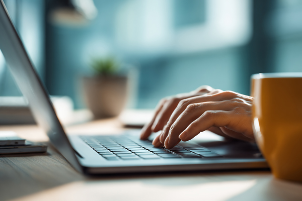 Steuerberaterin am Laptop für eine digitale Beratung